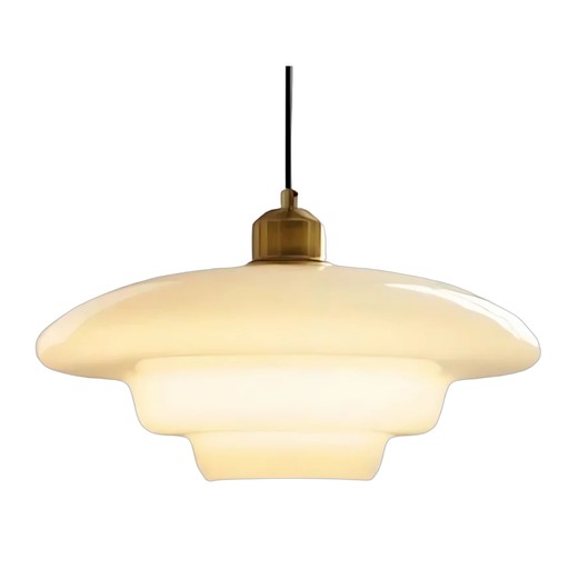 Tudo And Co Miller Art Deco Milk Glass Pendant Light